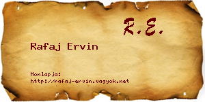Rafaj Ervin névjegykártya