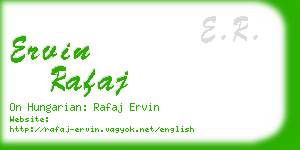 ervin rafaj business card